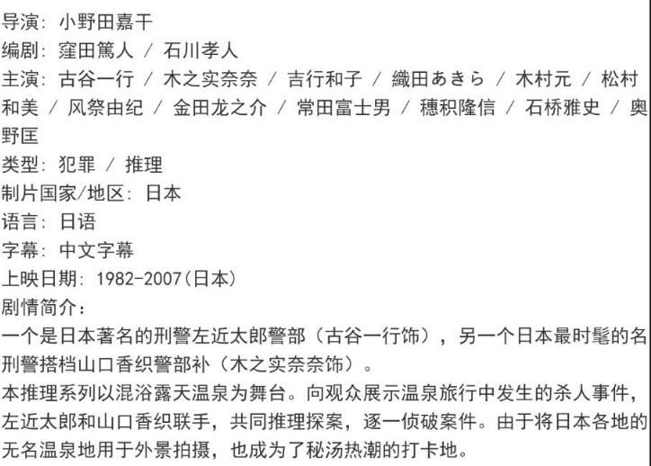 日劇DVD：溫泉浴場推理破案系列 露天風呂連續殺人[古谷一行]12碟